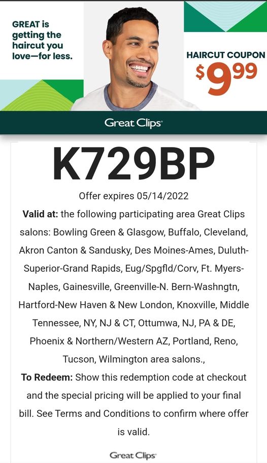 Great Clips 9.99 Coupon Code 